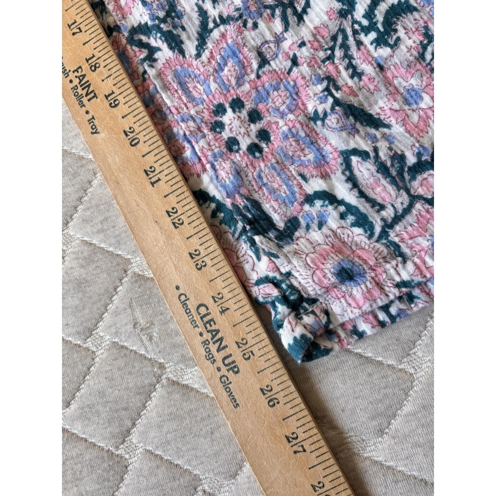 Sundance Pants Womens Medium Multicolor Floral Cropped Crepe Cotton Boho Lounge - Picture 5 of 7